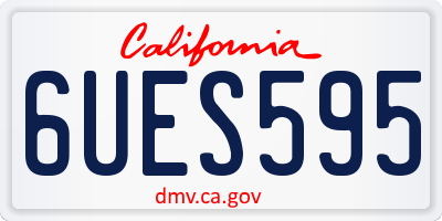 CA license plate 6UES595