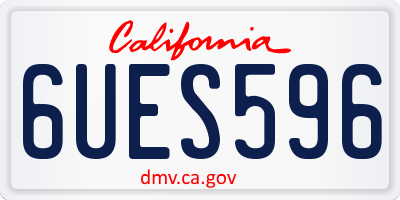 CA license plate 6UES596