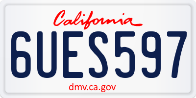 CA license plate 6UES597