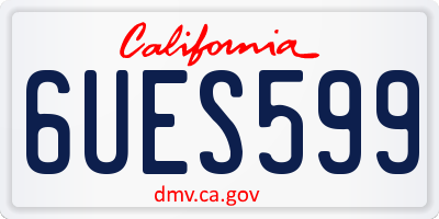 CA license plate 6UES599