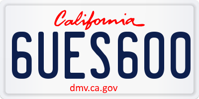 CA license plate 6UES600