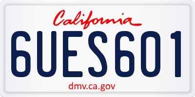 CA license plate 6UES601