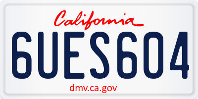 CA license plate 6UES604