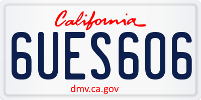 CA license plate 6UES606