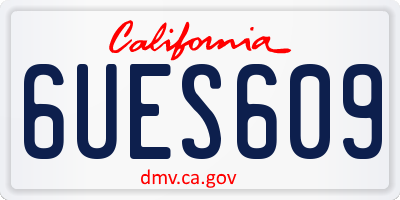 CA license plate 6UES609