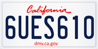 CA license plate 6UES610