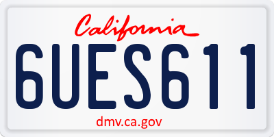 CA license plate 6UES611
