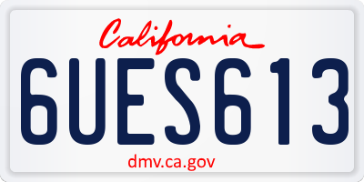 CA license plate 6UES613