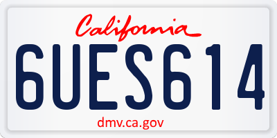 CA license plate 6UES614