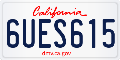 CA license plate 6UES615