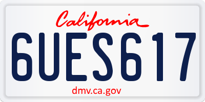 CA license plate 6UES617