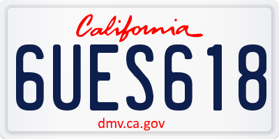 CA license plate 6UES618