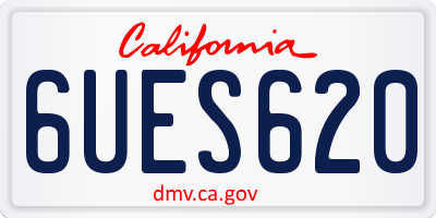 CA license plate 6UES620