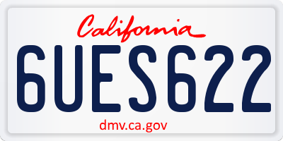 CA license plate 6UES622