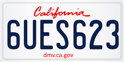 CA license plate 6UES623