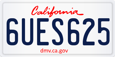 CA license plate 6UES625