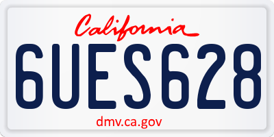 CA license plate 6UES628