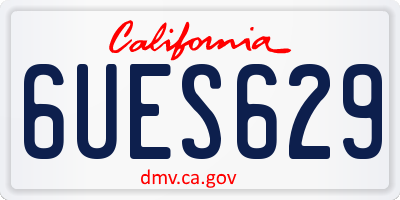 CA license plate 6UES629