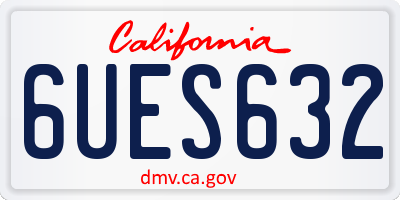 CA license plate 6UES632