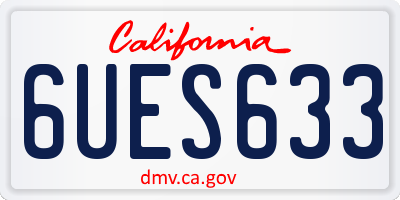 CA license plate 6UES633
