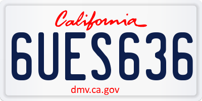 CA license plate 6UES636