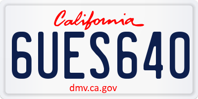 CA license plate 6UES640