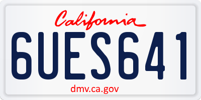 CA license plate 6UES641