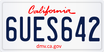 CA license plate 6UES642