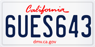 CA license plate 6UES643