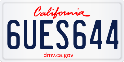 CA license plate 6UES644