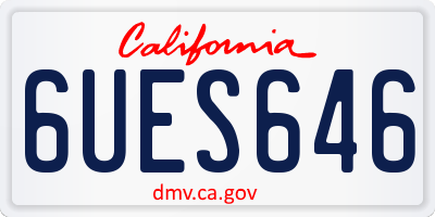 CA license plate 6UES646