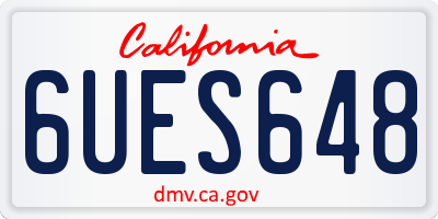 CA license plate 6UES648