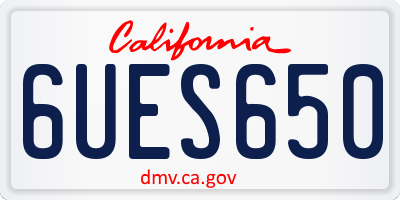 CA license plate 6UES650
