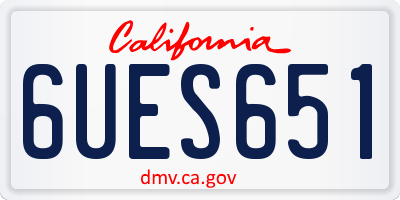 CA license plate 6UES651