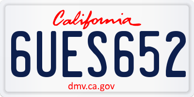 CA license plate 6UES652