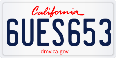 CA license plate 6UES653