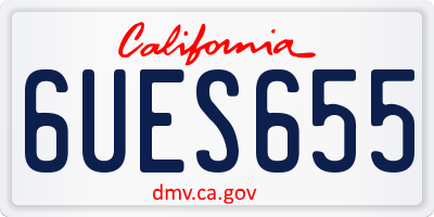 CA license plate 6UES655