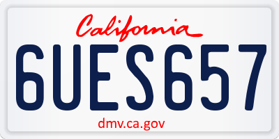 CA license plate 6UES657