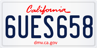 CA license plate 6UES658