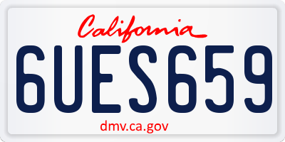 CA license plate 6UES659