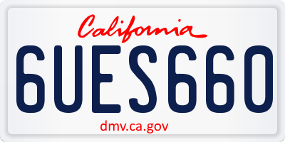 CA license plate 6UES660