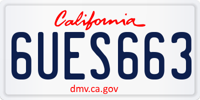 CA license plate 6UES663