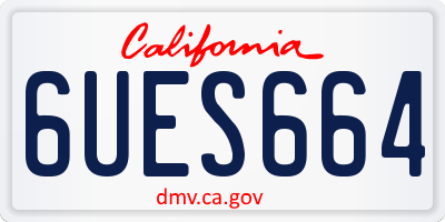 CA license plate 6UES664