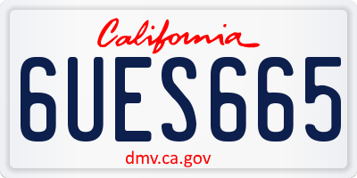 CA license plate 6UES665