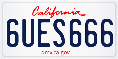 CA license plate 6UES666