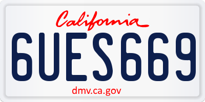 CA license plate 6UES669