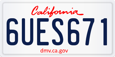 CA license plate 6UES671