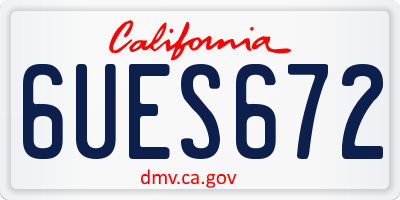CA license plate 6UES672