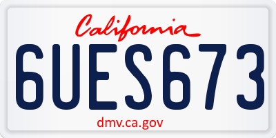CA license plate 6UES673