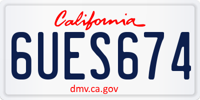 CA license plate 6UES674